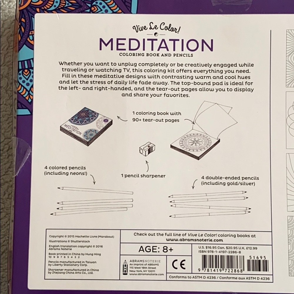 Vive Le Color Coloring Kit Meditation themed pages - Picture 2 of 4